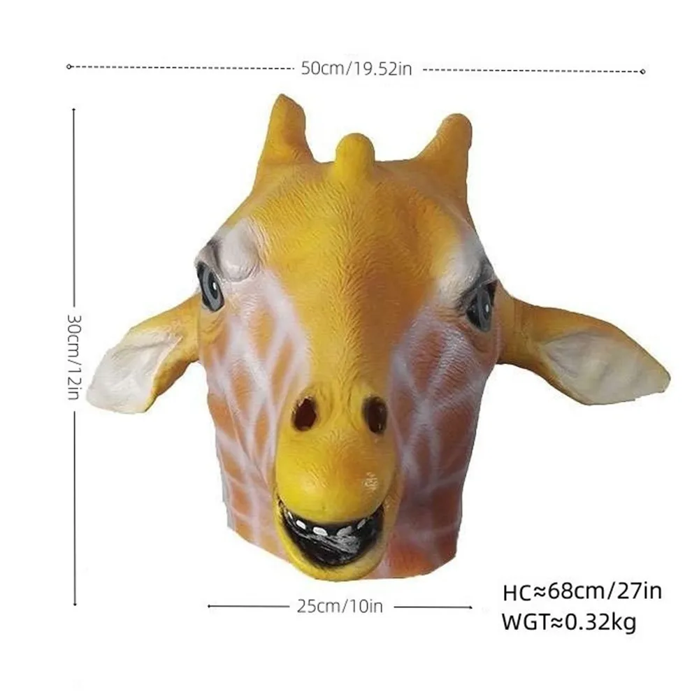 Realistische Giraffen-Vollkopf-Latexmaske Tier-Cosplay-Maske für Halloween, Karneval, Maskerade, Kostümparty, Kostüm-Requisiten – Detail 5