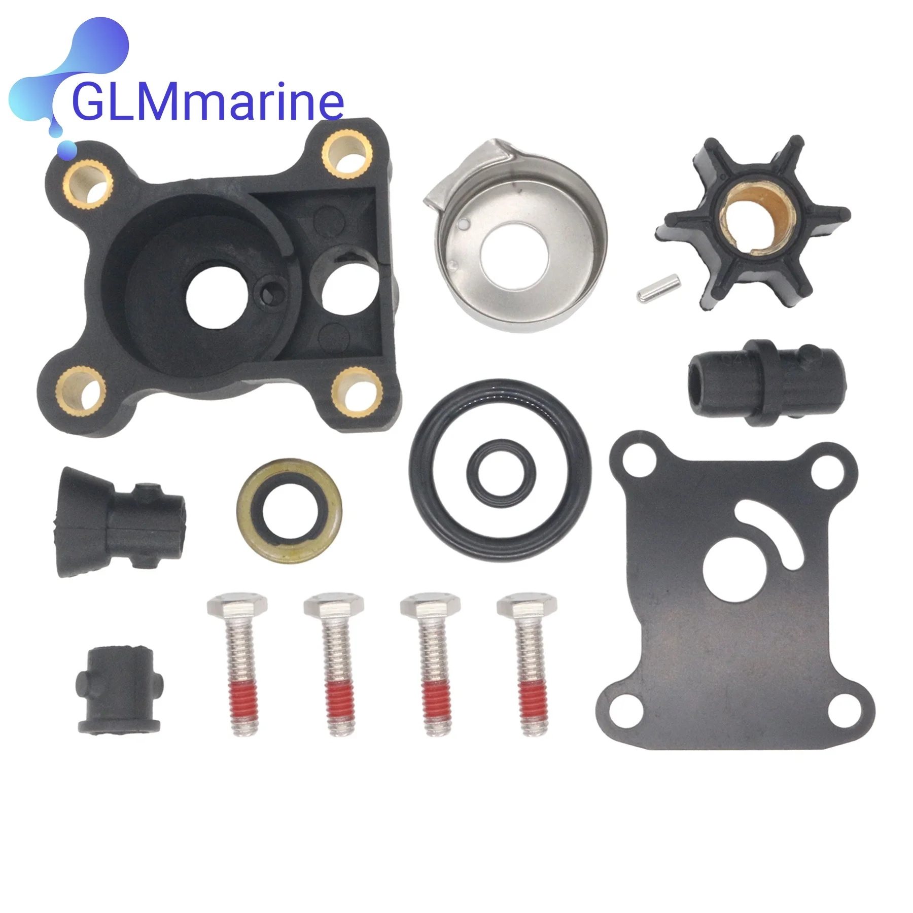 0394711 Outboard Water Pump Impeller Repair Kit for Johnson Evinrude 5 6 8 9.9 10 15 HP 391698 389112 387610 394711 386697