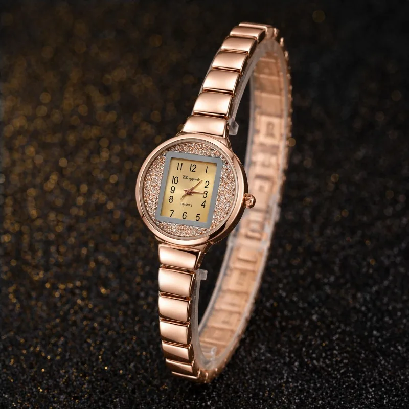 Fashion Women's Bracelet Watch Luxury Crystal Beads Dial Quartz Ladies Watch Slim Elegant Metal Band Woman Watches Clock Gift