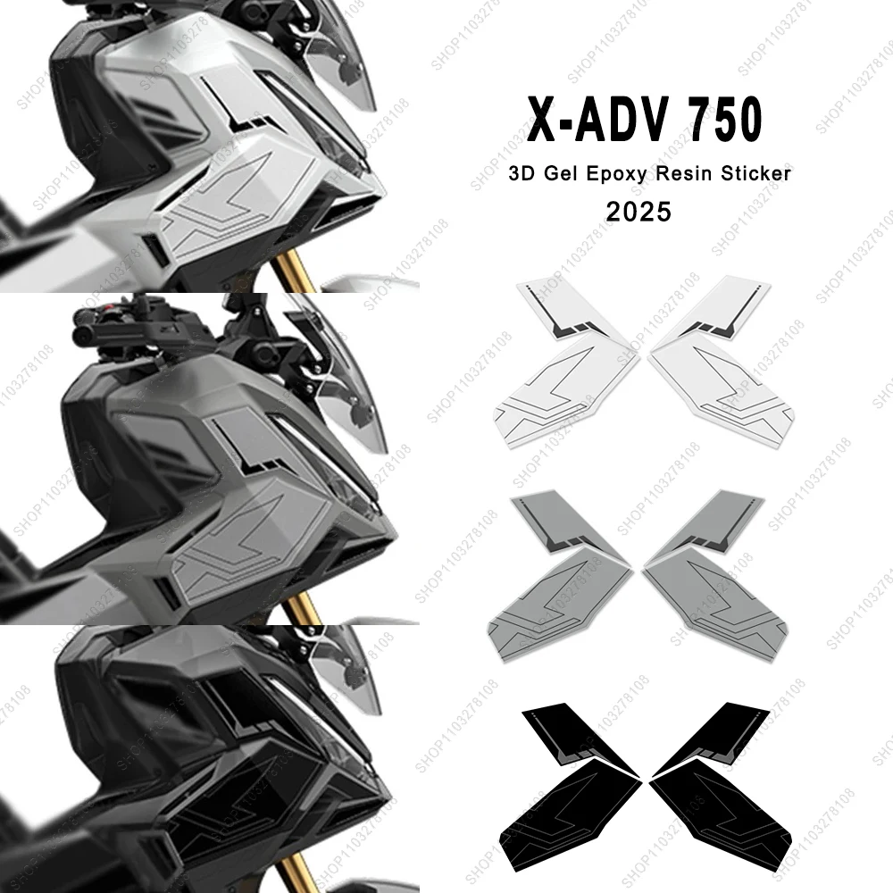 

3D Resin Stickers Motorcycle Radiator Cover Spoiler Protectors Sticker Waterproof Scratch-Resistant for Honda X-ADV 750 2025