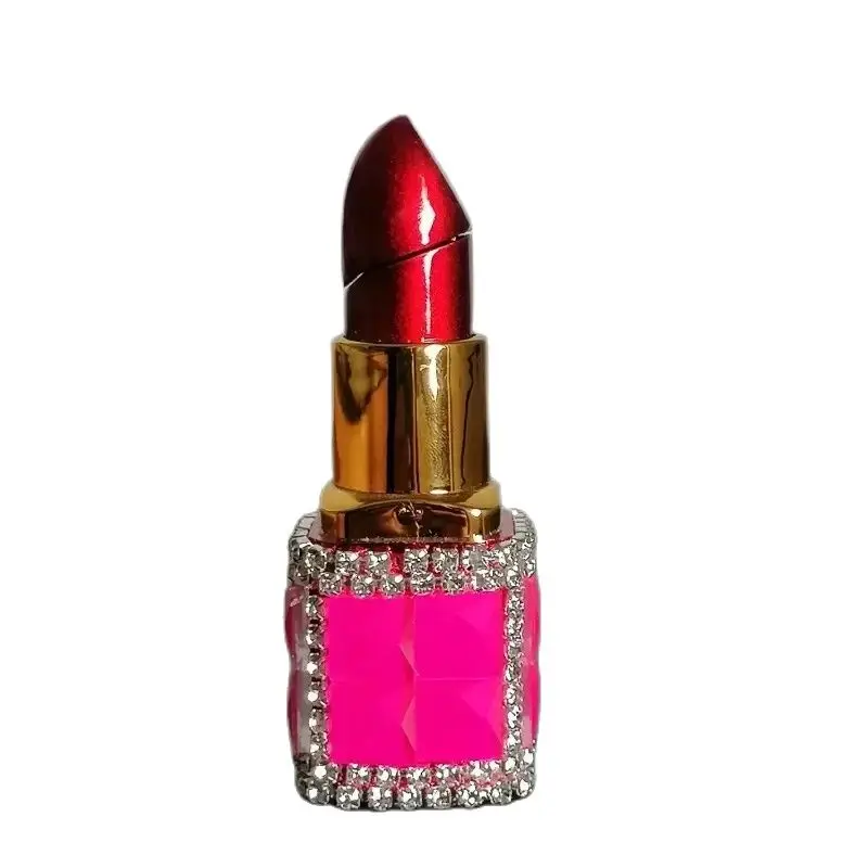 Lipstick Rhinestone Lighter Butane Gas Lighter Electronic Ignition Small And Delicate Ladies Lighter Daily Use Ignition Gadgets