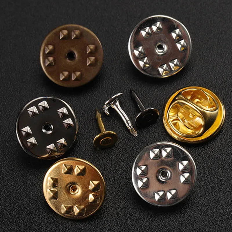 50Sets Brooch Squeeze Badge Holder Butterfly Clasp Pin Back Cufflink Clutch Care Cap Nail Tie Back Stoppers Jewelry Making DIY