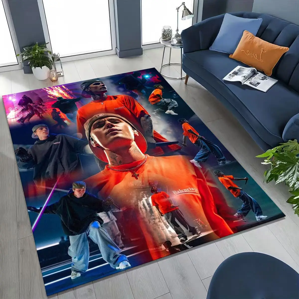 

27 Style Justin Bieber Superstar Singer Rug for Bedroom Living Room Sofa Home Doormat Decor, Large Kids Play Non-slip Floor Mat