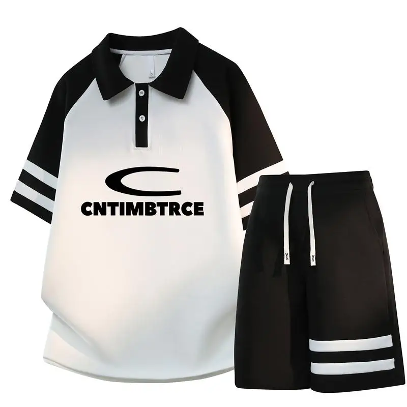 

Fashionable Printed Korean Men's Shorts Set Sports Breathable Summer T-shirt+shorts Two-piece Set 2026 Outdoor Cool Loose