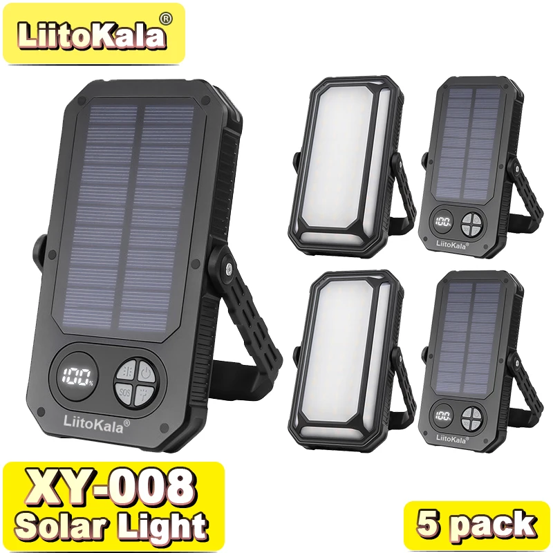 

5pack LiitoKala Compact Solar Camping Light 10000mAh Battery 4 Modes (Warm/Cool/Combo) IPX4 Waterproof Portable Lantern