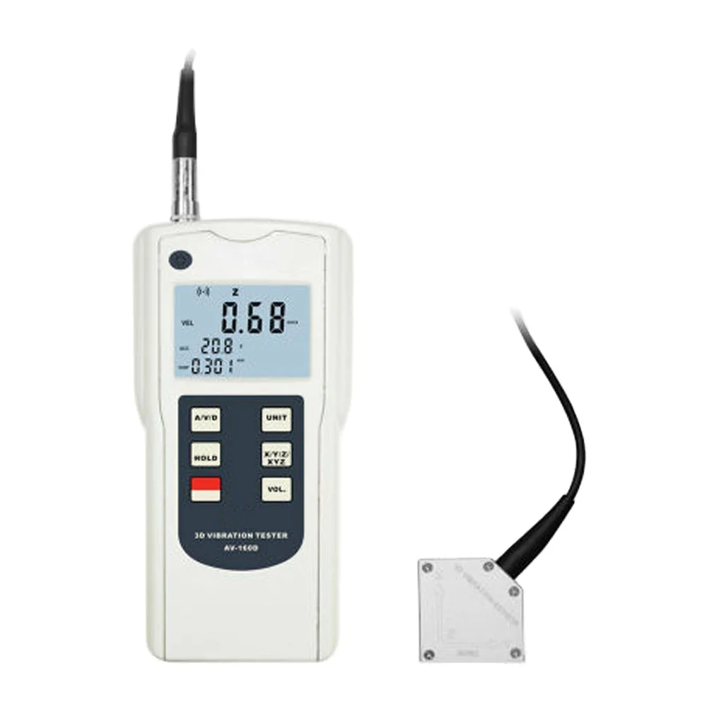 

New Digital 3D Vibration Tester AV-160D Meter Gauge with 3-Axis Piezoelectric Accelerometer Vibration Sensor