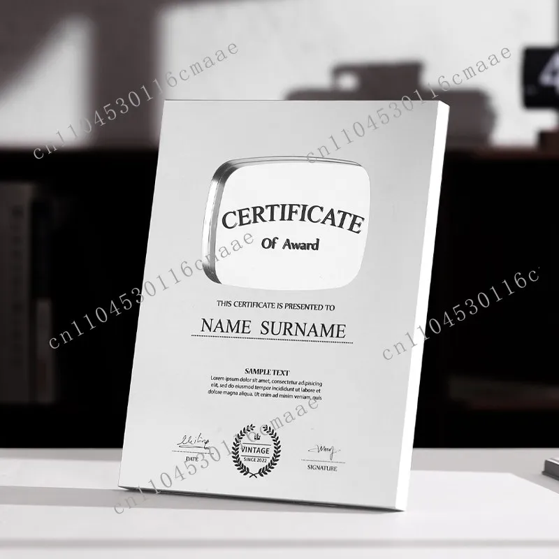Space Aluminum Appreciation Medal High-end Atmospheric Medal Medal Production Authorization Letter Honor Medal