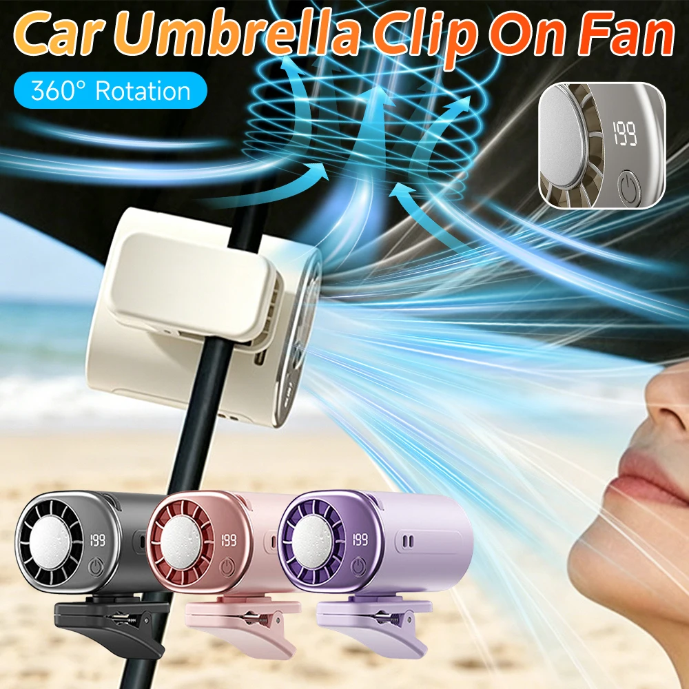 

2026 Semi-Cooling Technology Cooler Hands-Free Clip Fan USB Personal Cooling Fans Adjustable 199 Speeds LED Display Coolers Fans