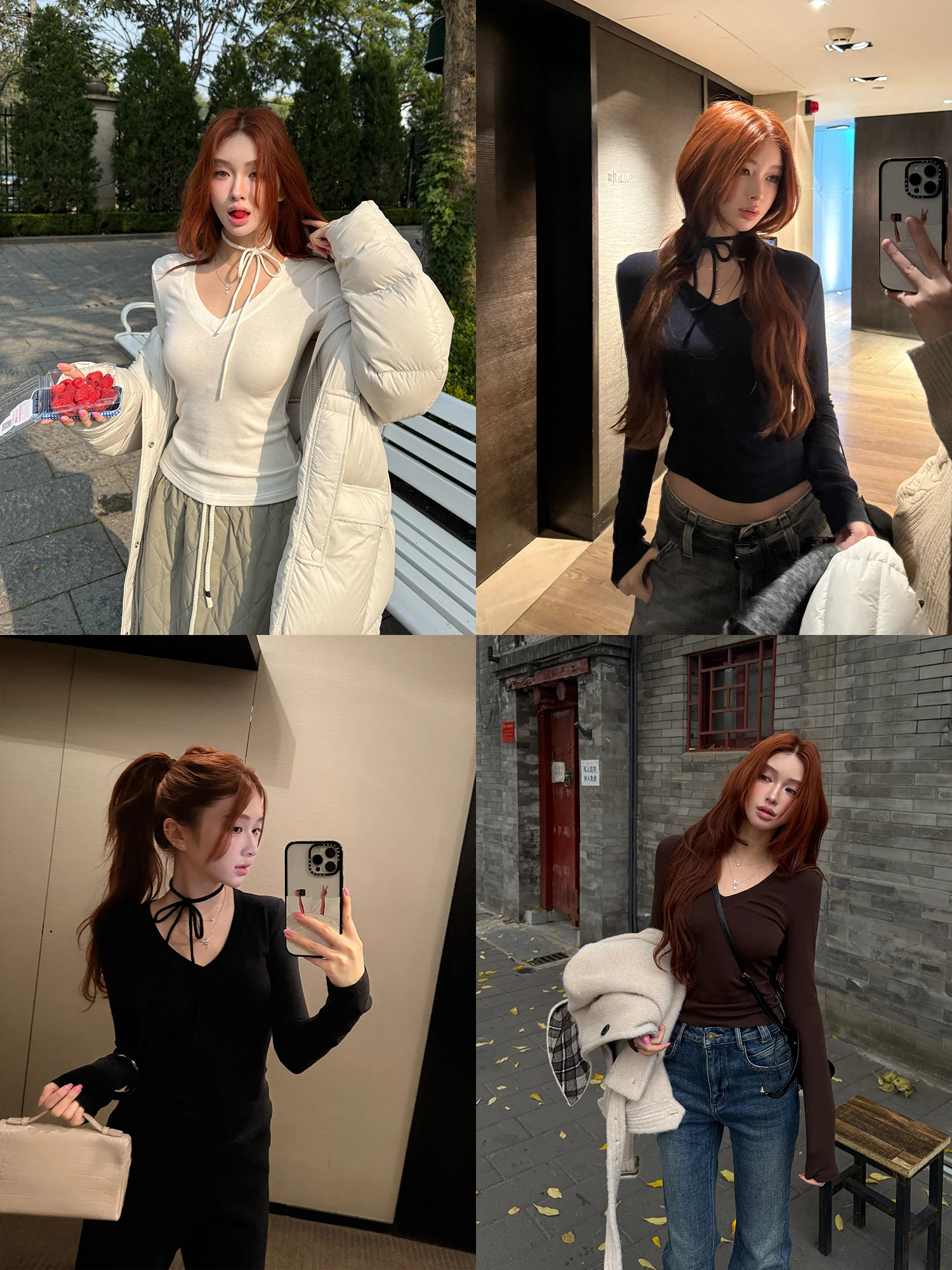 

FORNIYOYO Мягкий вязаный топ с V-образным вырезом и длинными рукавами из шерсти Lenzing, эластичный, облегающий, женский, модный, зимний