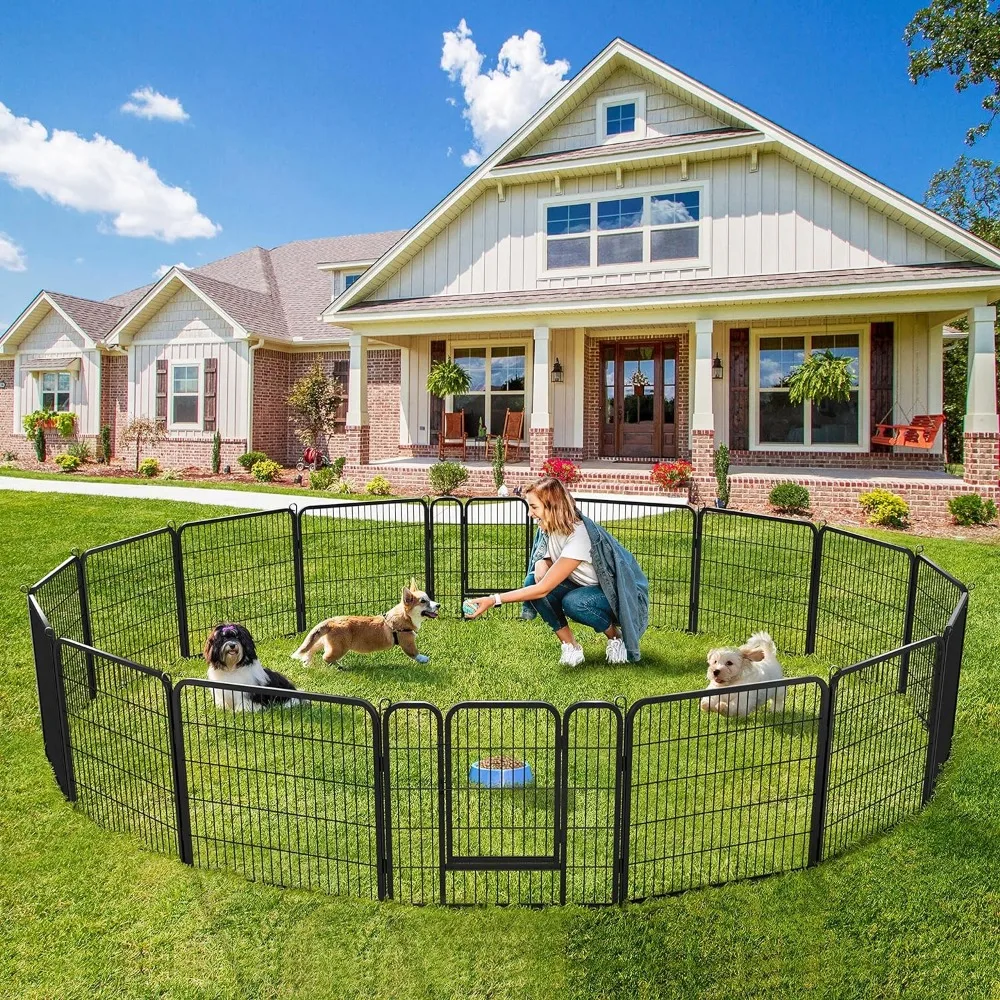 Imagem -03 - Heavy Duty Foldable Metal Pet Playpen Dog Exercício Pen Canil de Barreira com Porta Gato Portátil Pato Frango Puppy Fence