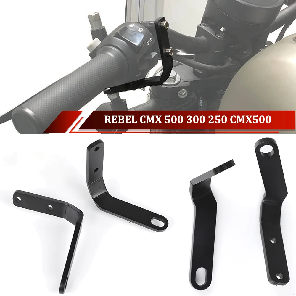 

For Honda Rebel 500 CMX300 2017-2022 Handlebar Rear View Side Mirror Rearview Spotlight Bracket Mount Clamp Holder CMX300 CMX500