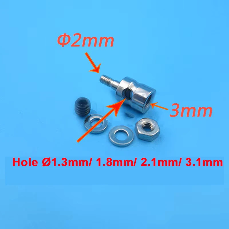 20 Stück 1,3mm 1,8mm 2,1mm 3,1mm Schubstangenverbinder Verbindungsstopper Schnellversteller Positionierer Servo-Verbinder für DIY RC-Boote – Detail 5