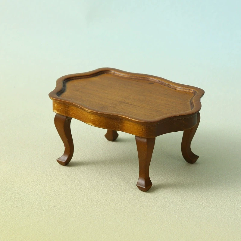 

Miniature Coffee Table For Dollhouse Decor Small Round Table Mini Furniture Wood Material Space Saving Modern Design Ornament