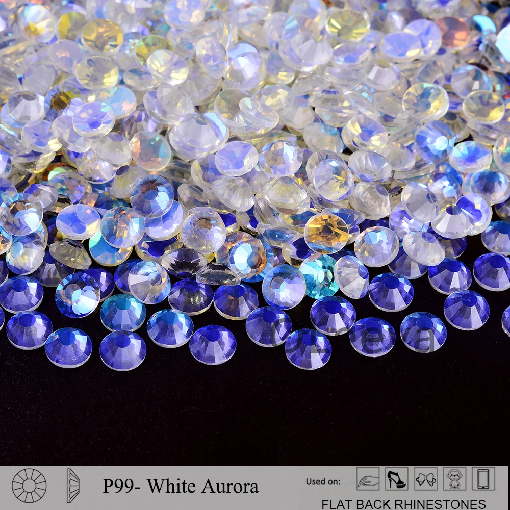 Oleeya P95-P119 Glas Strass Cтразы Farbige Nachtleuchtende Neon Non-Hotfix Strass Glitzerkristalle für Nagelkunst-Zubehör – Detail 4