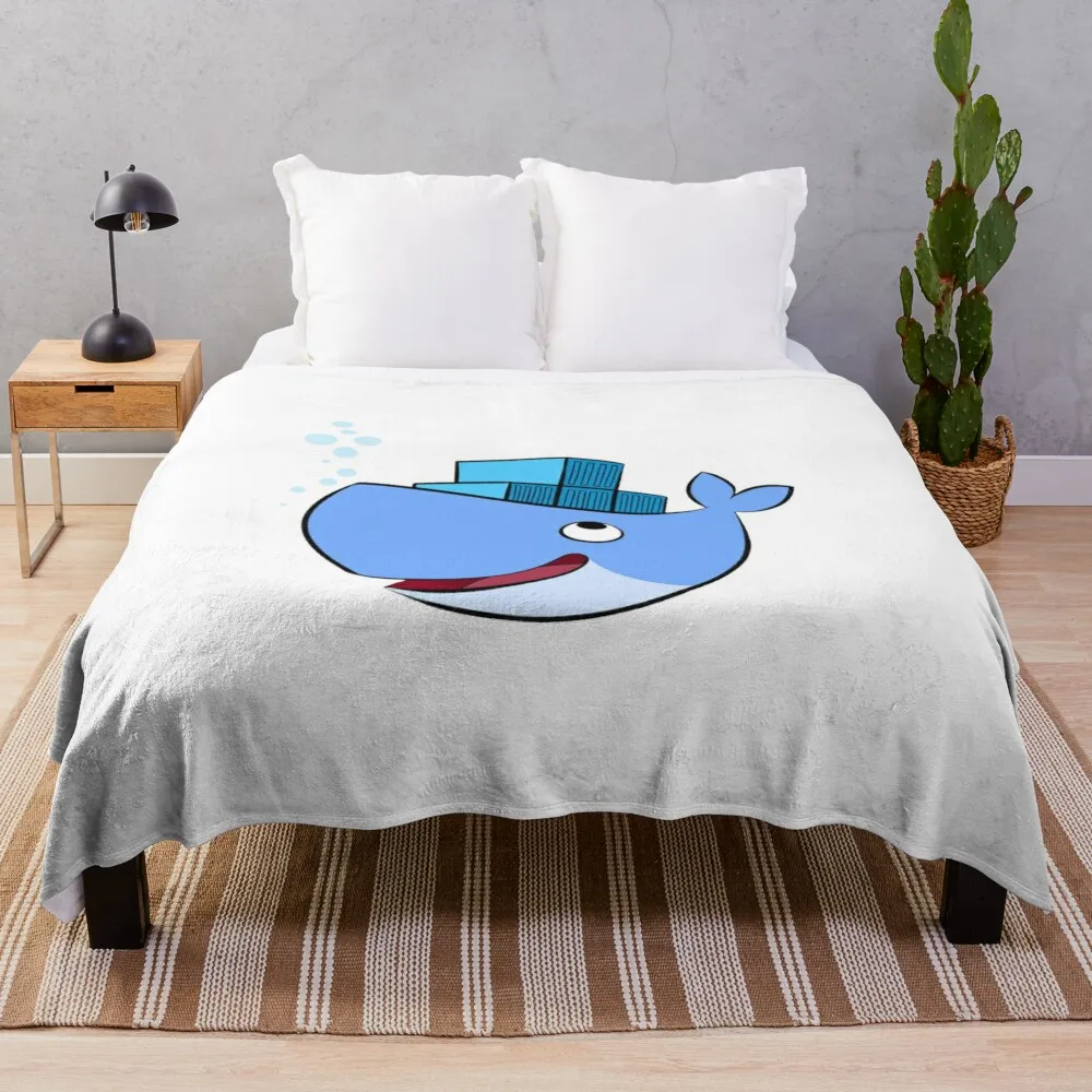 

Docker Whale and Docker Containers Throw Blanket Quilt blankets ands Blankets