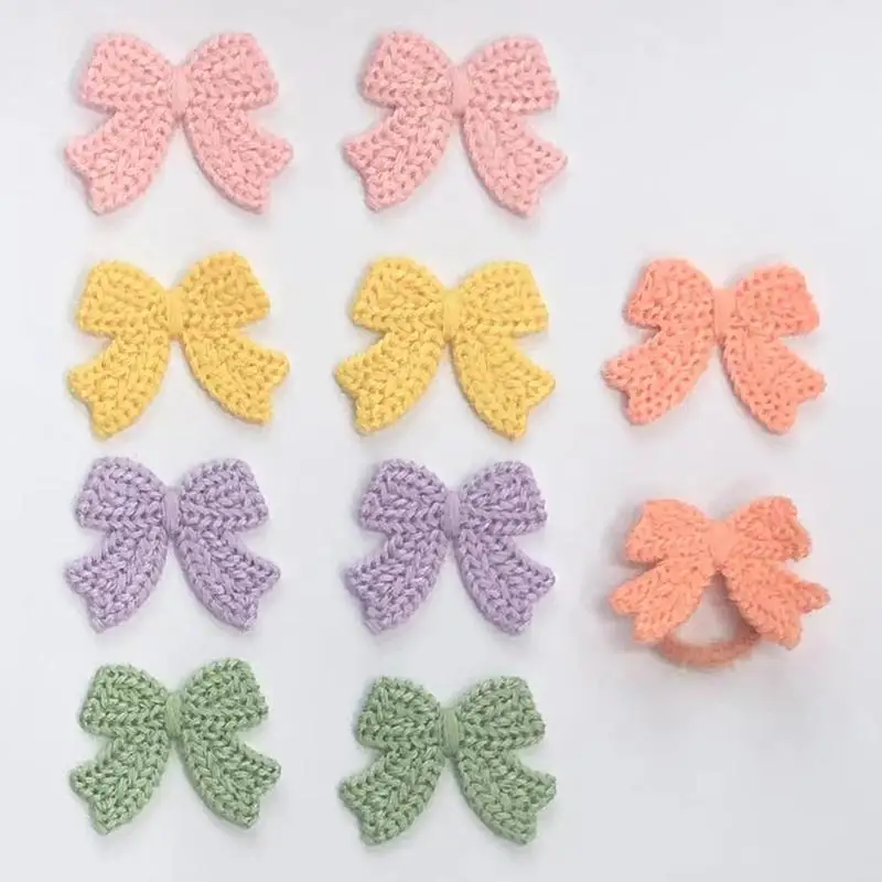 3.6CM Embroidered Bow Tie Scrapbooking DIY Sewing On Patches Home Decoration Accessories Ornament Supplies 10Pcs