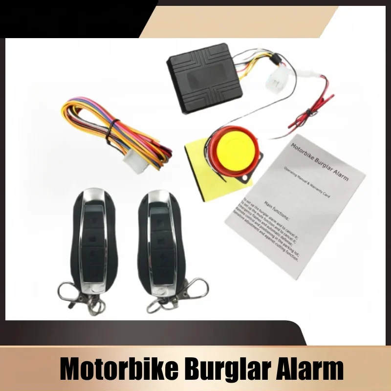 1Set 12V Motorcycle Theft Protection Remote Activation Motorbike Burglar Alarm Accessories With 2x Remote Control key