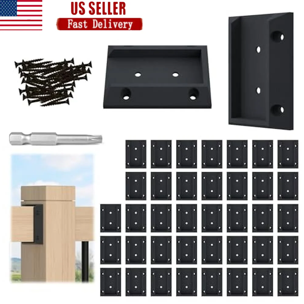 Wooden Deck Railing Bracket Connector Rail Support Kit 2x4 Sturdy Durable Multi-angle Application Easy Installation 40pcs Kit