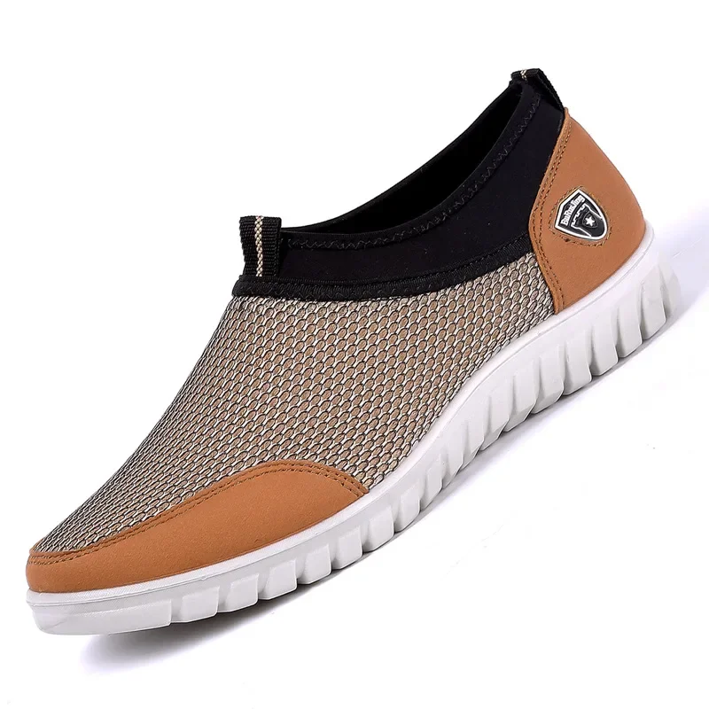 Hot Sales Large Size New Breathable Mesh Summer Men Casual Shoes Slip on Male Fashion Outdoor Travel Shoes;Breathable Shoes