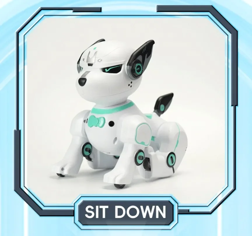 RC Robot Dog Electric Remote Control Stunt Dog Intelligent Voice Command Walking Dancing Puppy Interactive Toy Kid Birthday Gift