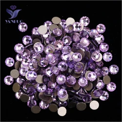 YANRUO 2058NoHF SS16 SS20 Violet Glue On Glass Strass DIY Crafts Flat Back Non Hotfix Rhinestones Crystals For Shoes