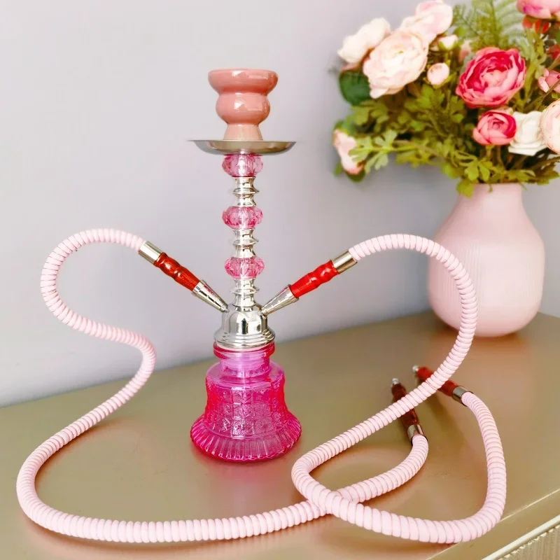 Cross-border hot selling candy color, cute small size 31cm double tube, acrylic hookah