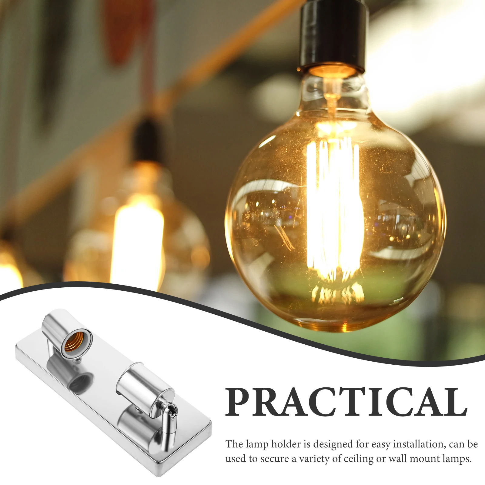 

Rectangular Wall E27 Lamp Bulb Socket Holder Steel Rustproof For Ceiling Mount Diy Lamp Repair Kit Ceiling Light Socket