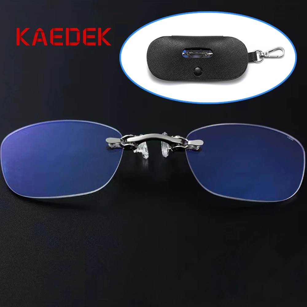 Mini Super małe okulary do czytania bez nóg z klipsem na nos Unisex Przenośne okulary do czytania dla starców TR90 Ultralekkie z pudełkiem +1.0T0+3.5