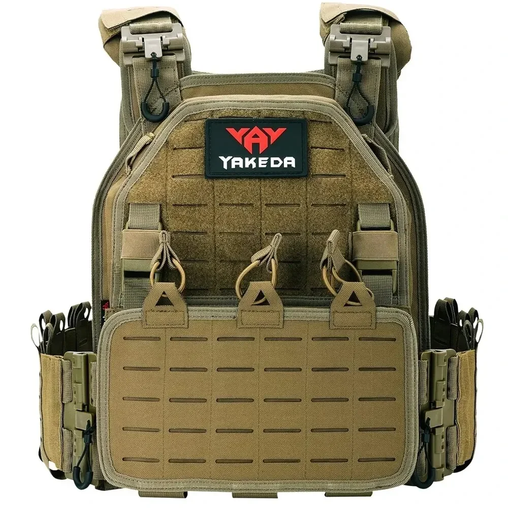 Chaleco táctico 1000D, chaleco de adiestramiento al aire libre, expansión MOLLE multifuncional, práctico chaleco de liberación rápida impermeable