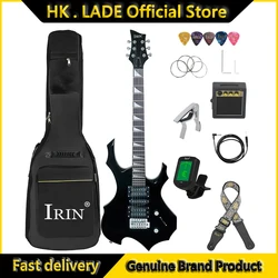 IRIN-JE24 Frettes Électriques à 6 Cordes, Corps en Érable, avec Sac, Haut-Parleur, Accessoires de la raq