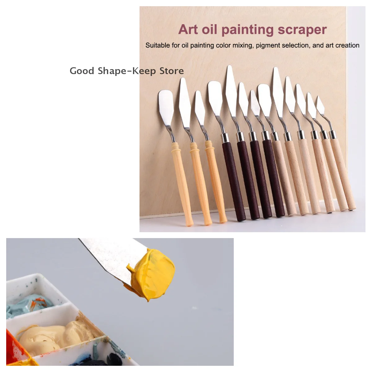 

7Pcs/Set Stainless Steel Oil Painting Knives Artist Crafts Spatula Palette Knife Oil Painting Mixing Knife Scraper Art Tools
