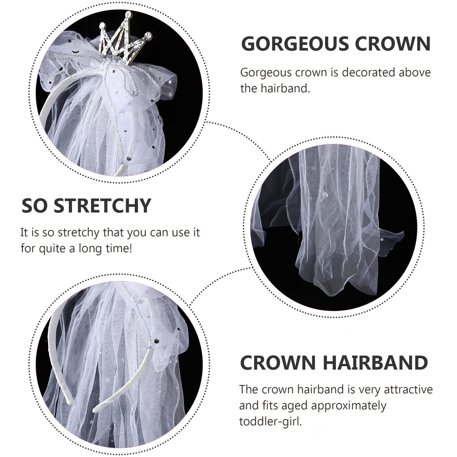 

Bow Ribbon Crown Hairband Lightweight Headband for Birthday Party Tiara Party Favors Crown Headband