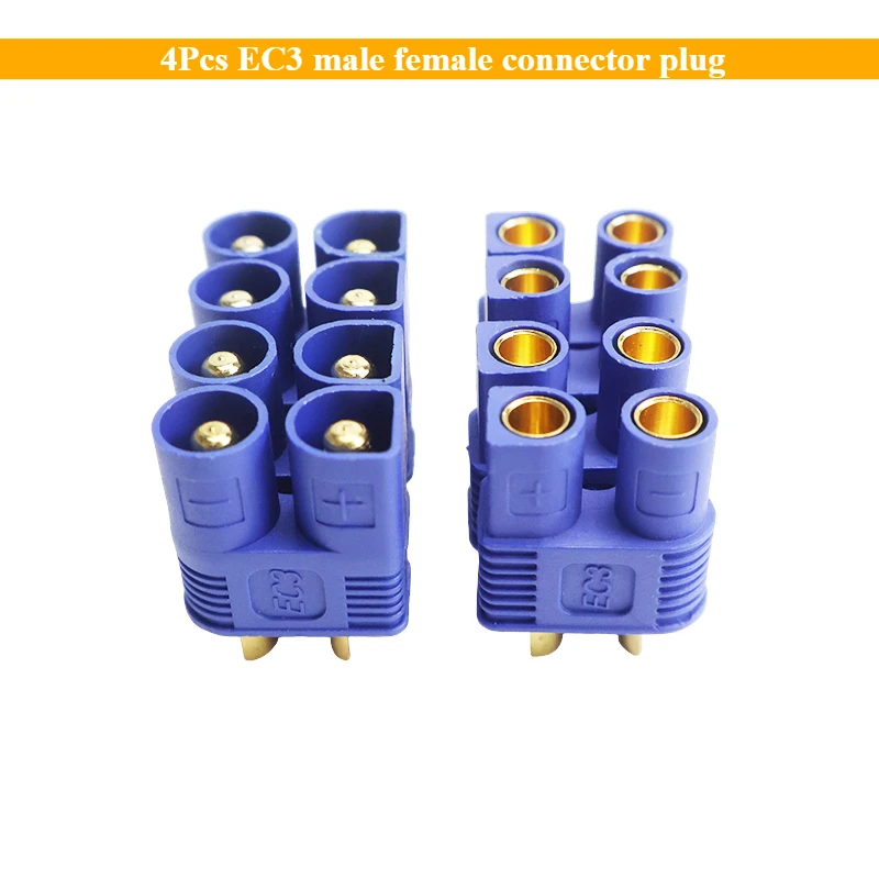 Neue 4Pcs EC3 Männlich Weiblich Vergoldet Batterie Stecker für RC Lipo Batterie ESC Motoren Flugzeug Lkw Boot Erweitern teile DIY