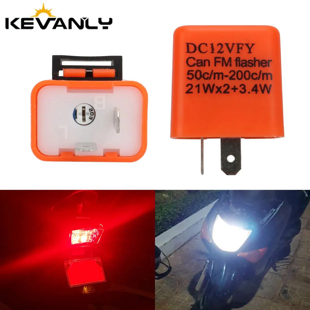 2Pin Motorcycle LED Flasher Relay Adjustable Frequency of Turn Signal Blinker Indicator Flasher Relays For Motorbike Accessories