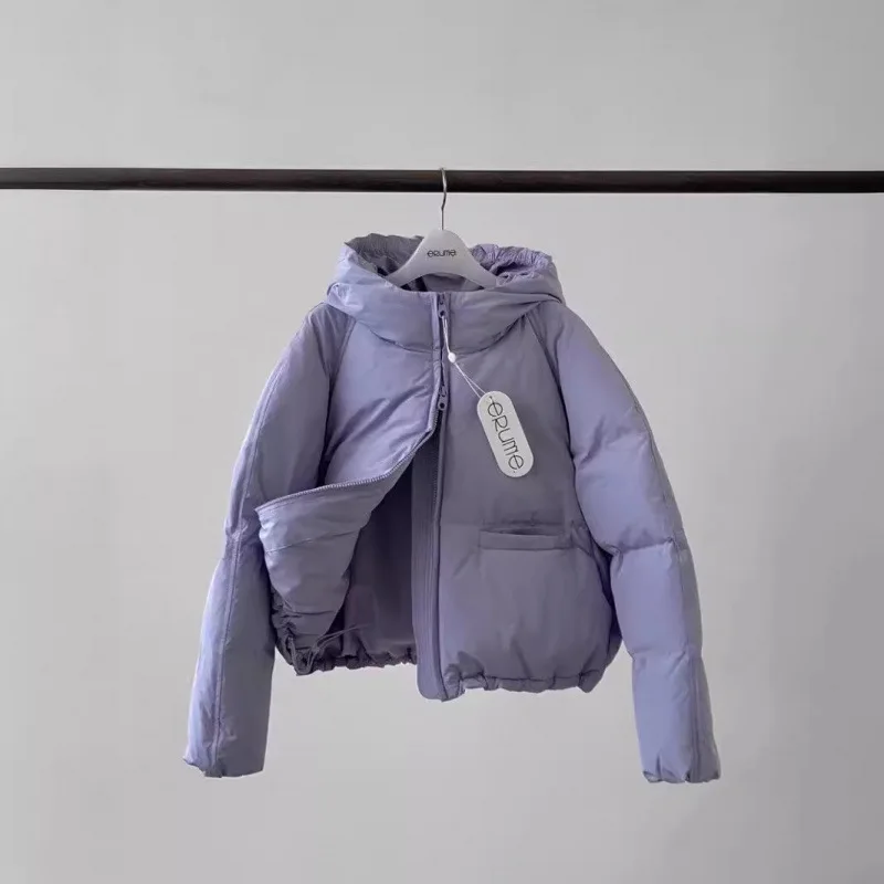 

ERUME Dongda Gate Winter ort Women's down Jaet Coat Faionable Warm Cotton Coat Goose down Hooded Coat Lady Commuter Sle