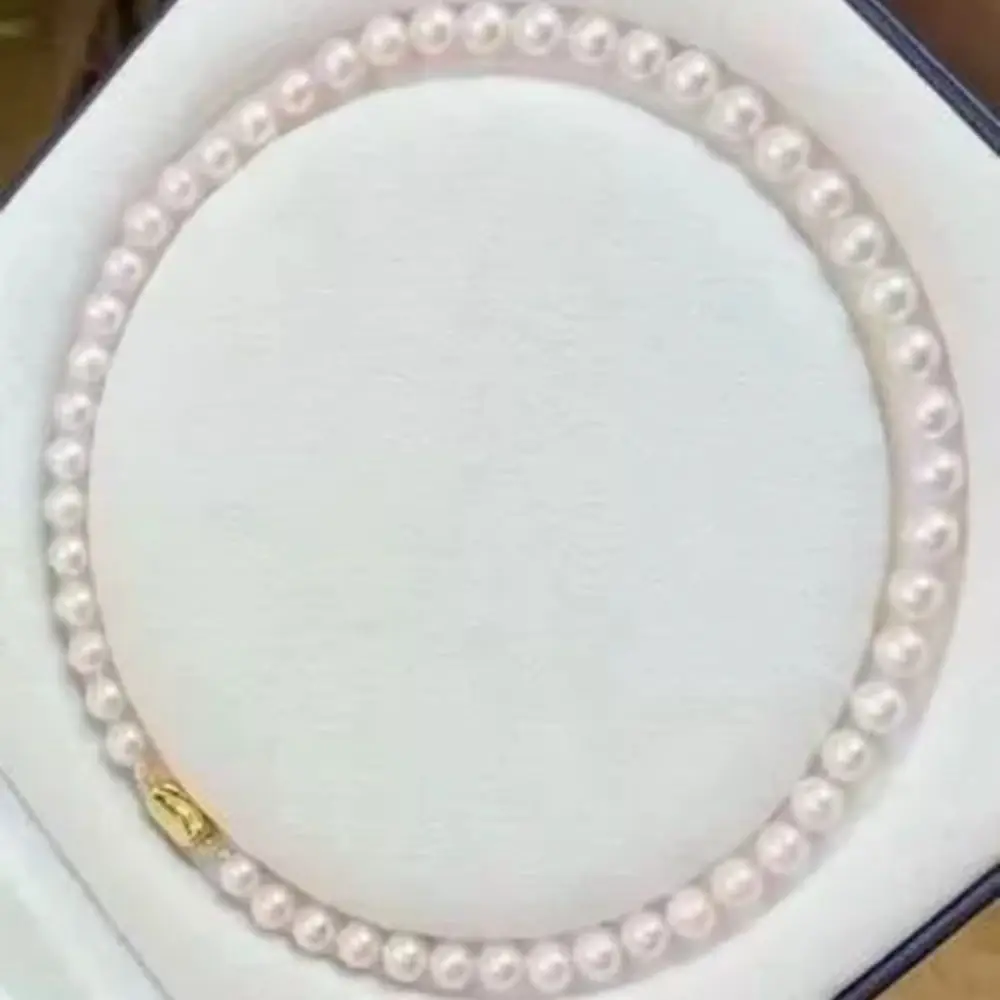 Simplified AAAA 8-9mm Japanese Akoya White Round Pearl Necklace 925S 18in
