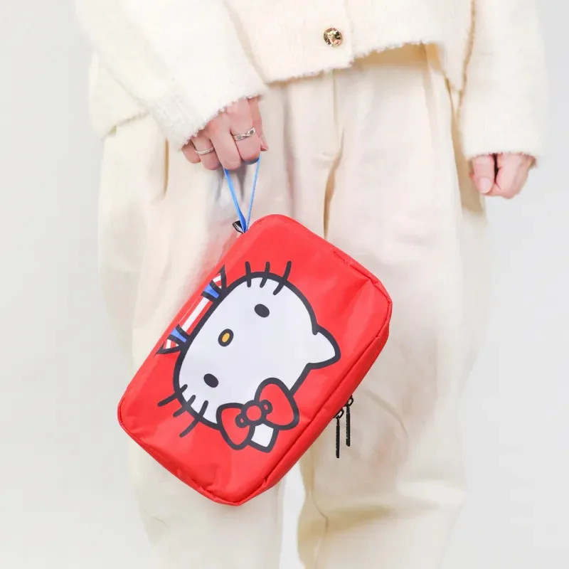 2024 Sanrio Hello Kitty Folding Makeup Bag Kawaii Anime Portable Travel Toiletry Multi-Functional Dust Storage Bag Hanging Bag