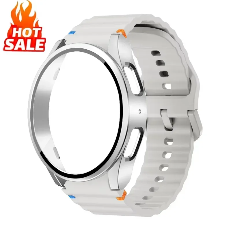 Case + Band voor Samsung Galaxy Horloge 7 6 5 4 40mm 44mm Siliconen originele Band PC Protector Cover Bumper Galaxy Horloge 6 Accessorie