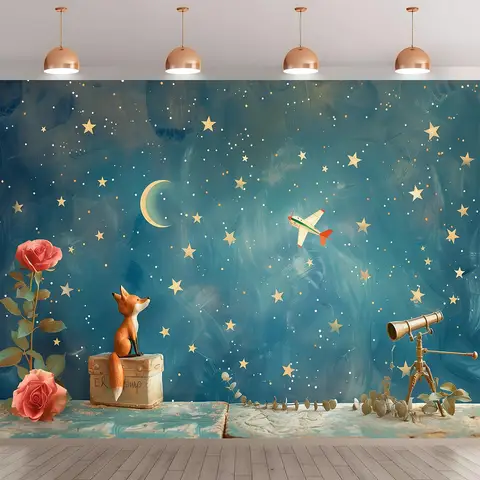 1 Little Fox Starry Sky 스포트라이트 세트 배너, 실내 및 실외 모두 다기능 사진 배경에 적합