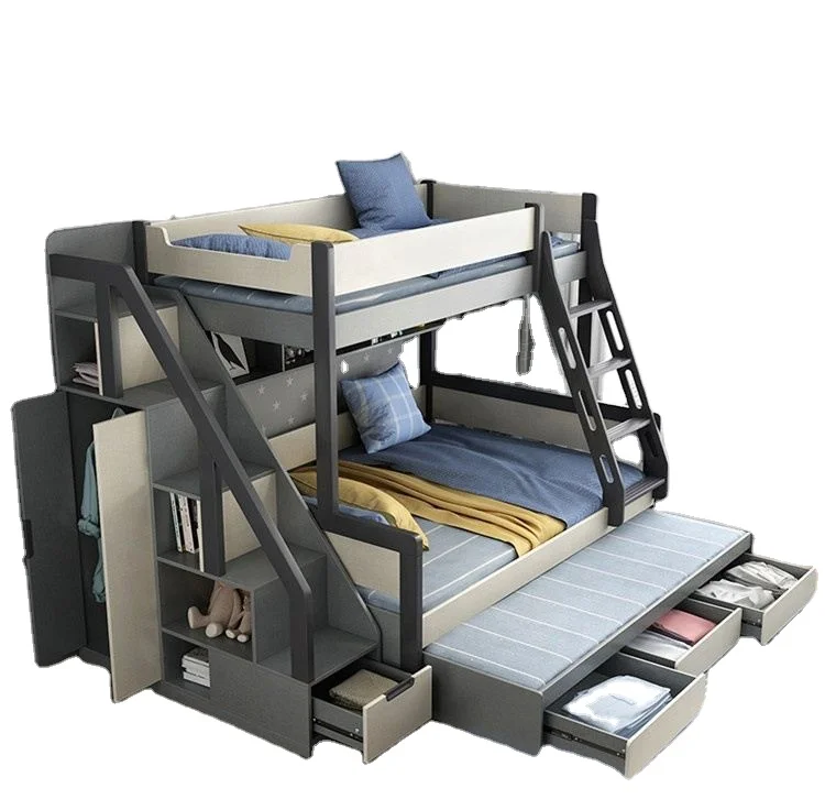 

Двухъярусная кровать из массива дерева, многофункциональная, для детской комнаты, для мальчиков