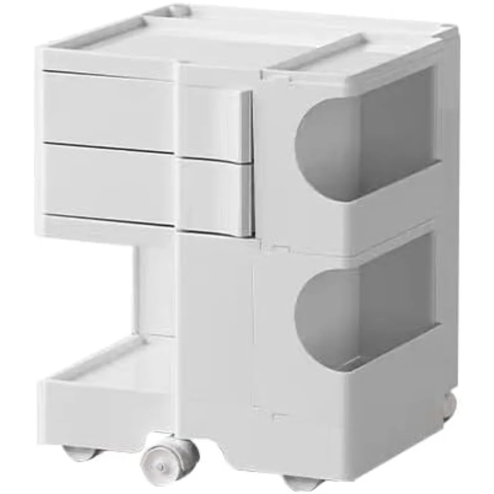 

Rotating Drawer Storage Cabinet Trolley, Movable Storage End Table Sofa Side Cabinet Mobile Mini Dressers Storage Table Night