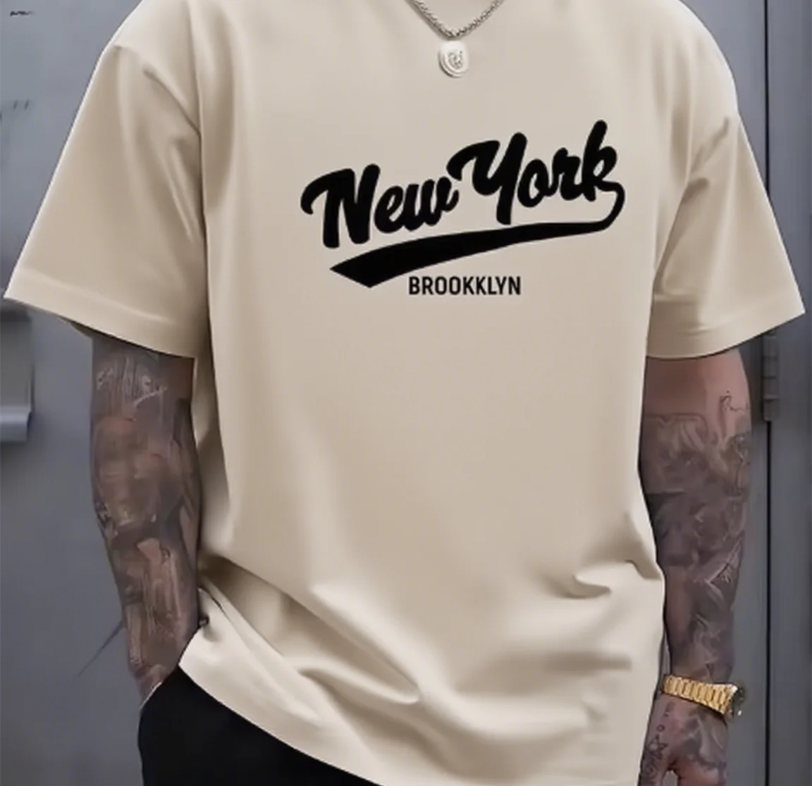 

Retro Men's Summer T-shirt Tops for Daily Street Casual and Comfortable Tops Simple Letter Print Round Neck Versatile Tee S-4XL