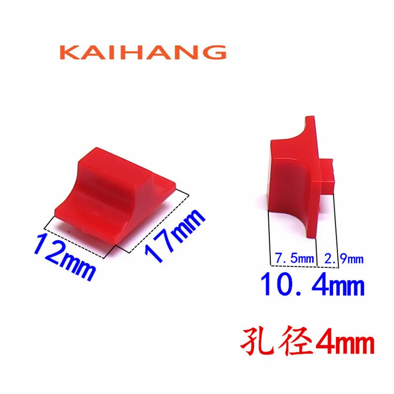 10PCS 17X12X10.4MM Linear Sliding Potentiometer Knob Sound Card Volume Knob Cap Mixing Consoles Push Key Aperture 4MM