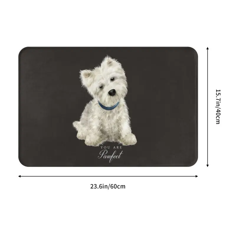 West Highland White Terrier Dog Doormat Mat Anti-Slip Westie Puppy Bathroom Kitchen Bedroom Rug Carpet Entrance Toilet Footpad