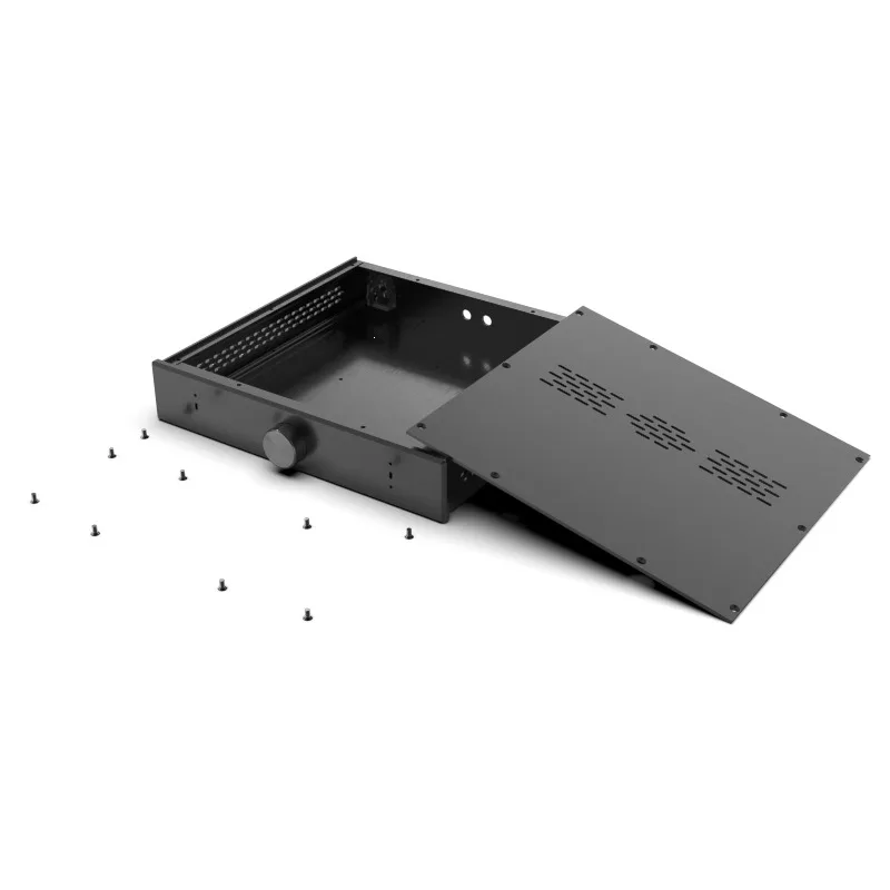 ตัวเครื่องขยายสัญญาณเสียง JC-2พร้อมเครื่องขยายสัญญาณเสียงระบบอะลูมิเนียมสีดำสีเงินกล่องเคส/กล่อง DIY (330*60*308มม.)