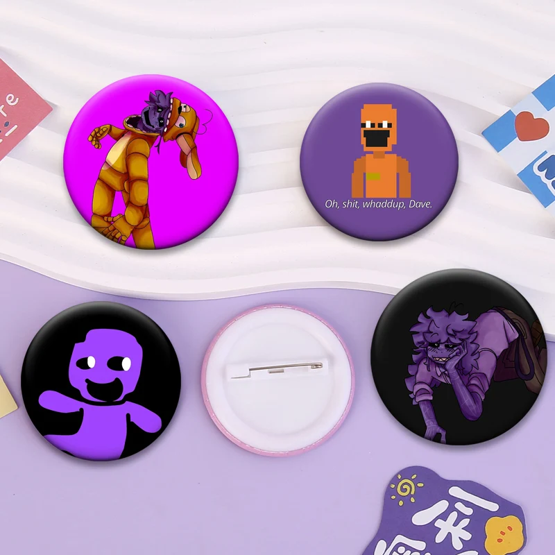 Dave and Dsaf Vegas Button Pins Cartoon Davesport Brooches Backpack Accessories Jack Dave Miller Running Badge Jewelry Gifts