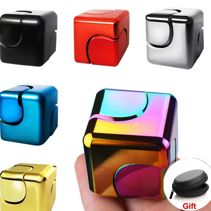 

NEW Metal Cube Rotating Fingertip Gyroscope Fidget Anti Stress Toys Adult Office Travel Portable Spinner Toys Christmas Gifts