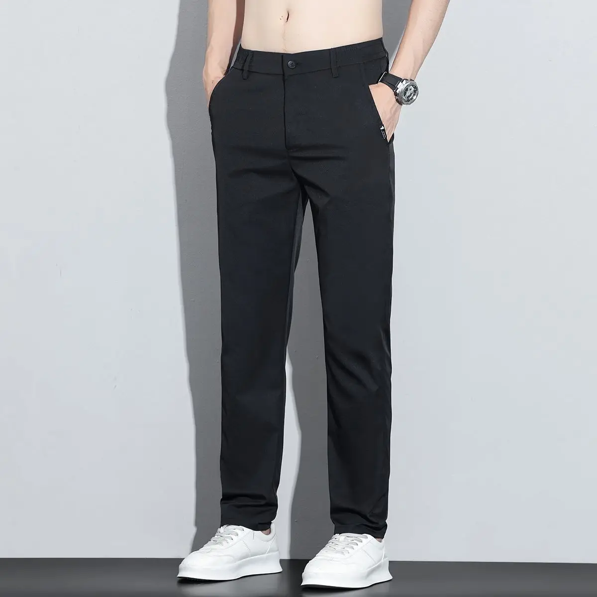 2026 Spring Summer Ultra-thin Men's Stretch Slim Straight Casual Pants High Quality Fashion Breathable Golf Sports Trousers