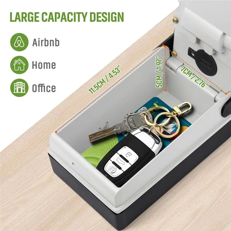B29C-Key Lock Box For Outside Featuring Waterproof Design Light Up Dials Wall Mount Sturdy Combination Key Holder Storage System
