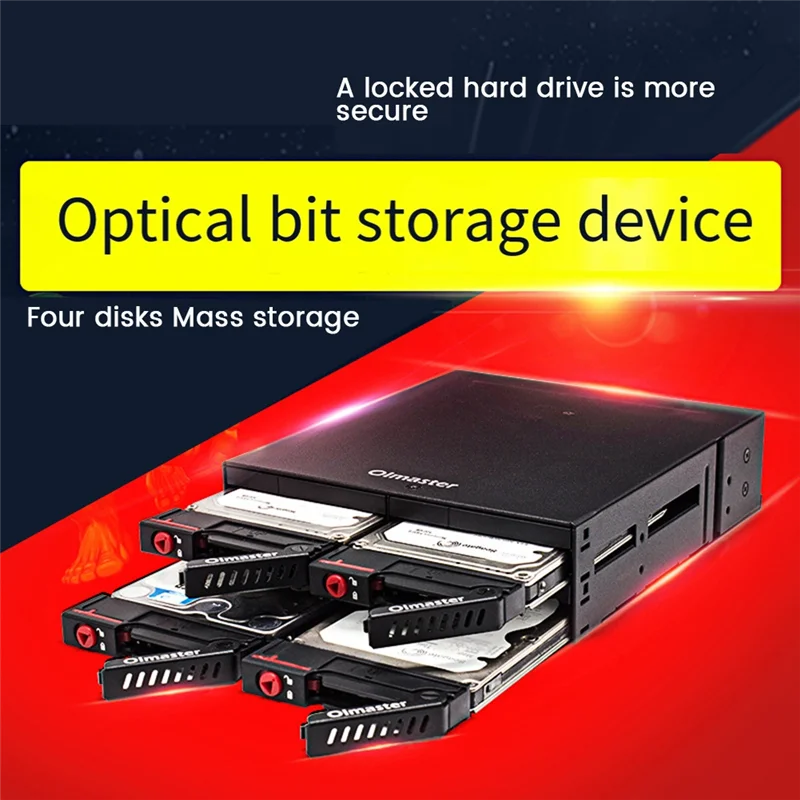 OImaster 4-Bay 2.5Inch SATA SSD HDD Enclosure Mobile Rack/Enclosure Hard Disk Enclosure Rack Data Storage for 5.25 Drive